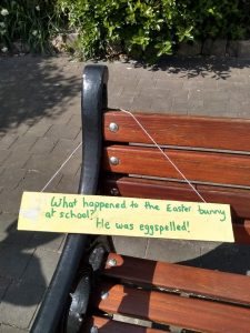 What happened to the Easter Bunny at school? He was eggspelled!