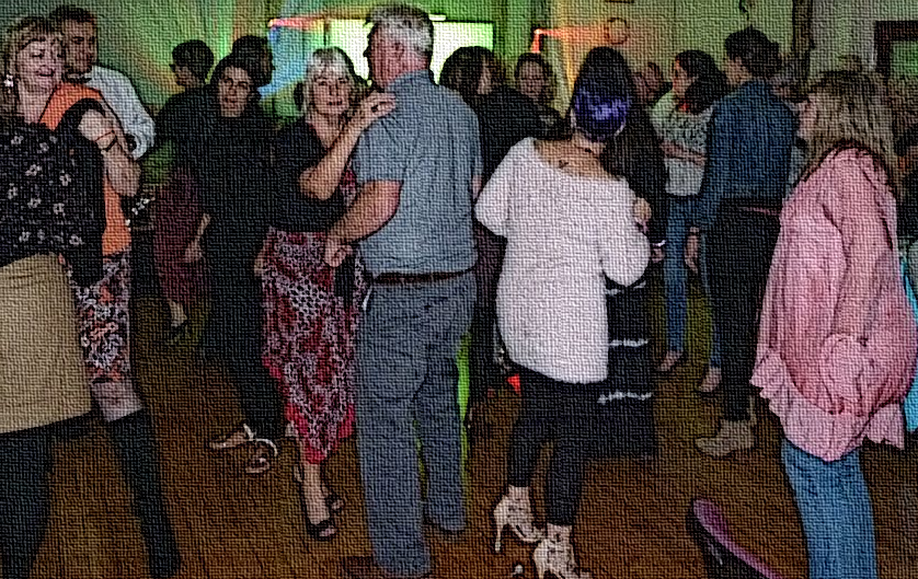 Canvas effect photo of people dancing